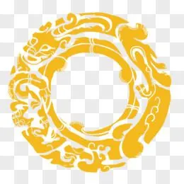 金色的龙纹矢量传统边框