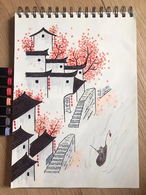 马克笔手绘江南系列