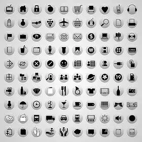 100个学校教育办公商务icon按钮图标