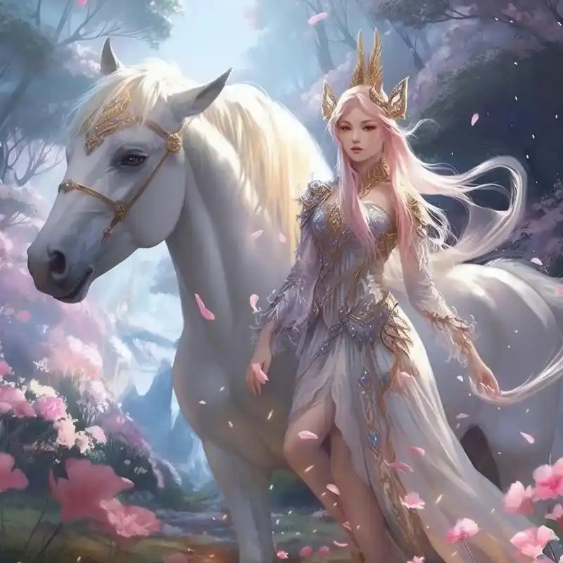 美丽的公主和独角兽在森林#绘画 #动漫 #优质头像 - 抖音