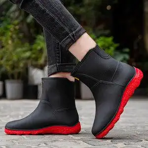 男士雨鞋防水鞋短筒雨靴男中筒流行水靴厨房工作胶鞋洗车钓鱼套鞋