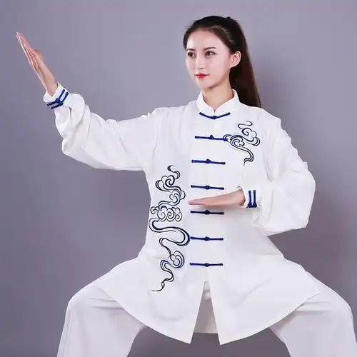 新款太极弹力飘逸表演刺绣太极拳武术练功演出服太极服