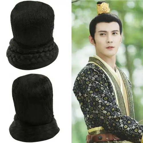古装男整顶假发头套头饰发冠束发簪古风长发美男发饰