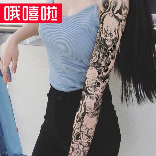 哦嘻啦1张满臂1张花臂彩色全臂霸气满臂逼真纹身贴男士图腾防水刺青贴