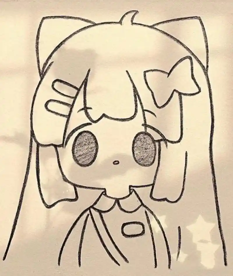 可爱动漫人物小女孩简笔画