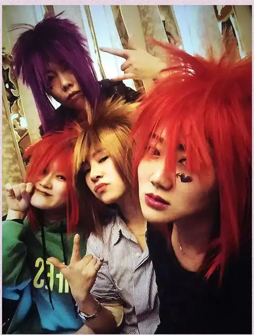 杀马特假发葬爱家族假发非主流男爆炸头女表演道具头套搞怪沙雕 红色