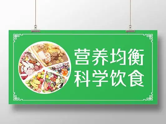 绿色简约营养均衡科学饮食科学饮食展板