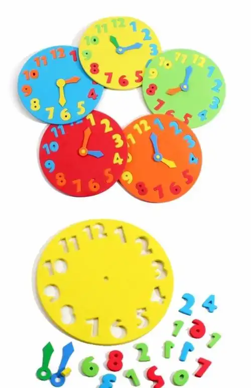 艺趣幼儿园六一节礼物手工diy材料儿童手工eva拼插创意时钟