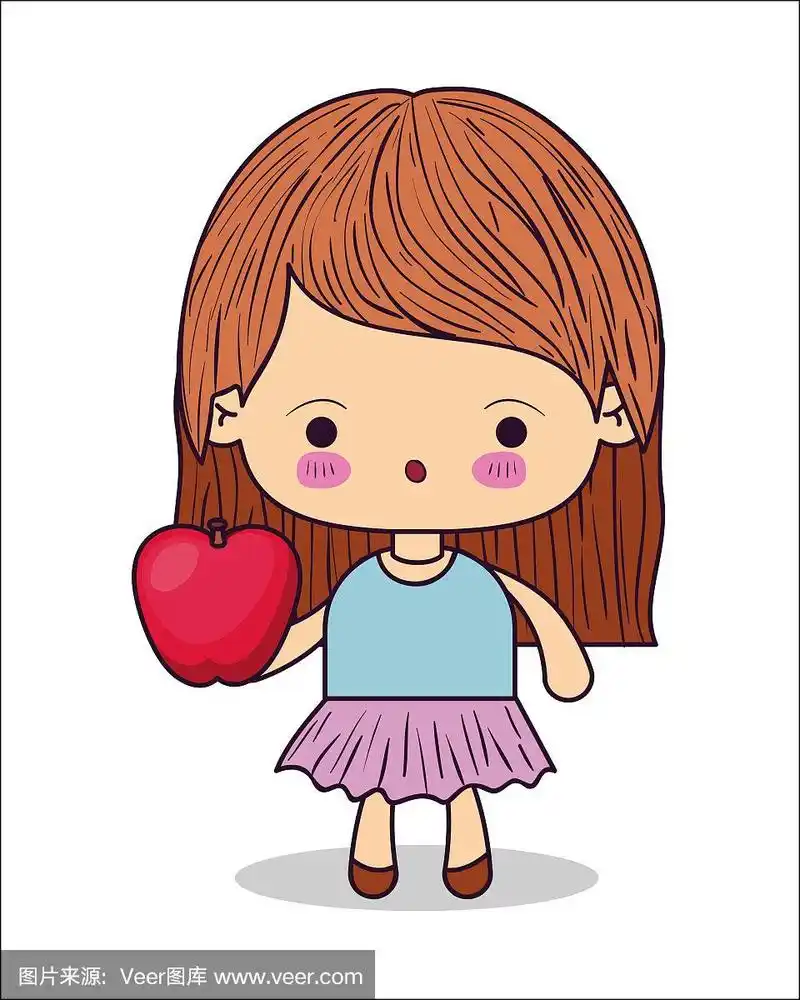 可爱女孩卡通矢量设计