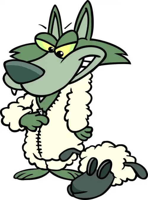 卡通披着羊皮的狼,卡通披着羊皮的狼