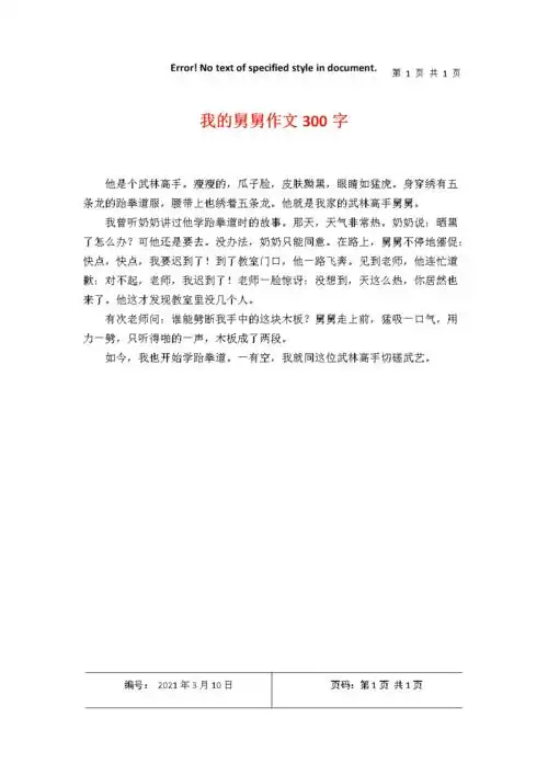 我的舅舅作文300字.docx 1页