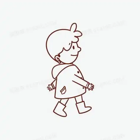 画人走路正在行走的的小孩人物动作简笔画小男孩侧身走路简笔画