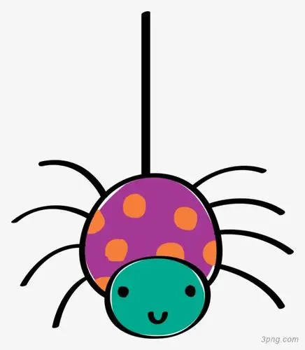 可爱的蜘蛛png素材透明免抠图片-卡通手绘