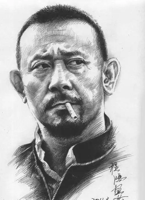 他以一支钢笔作画,画了大半个娱乐圈人物肖像