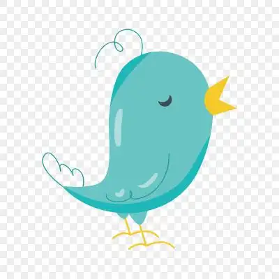 蓝色可爱卡通小鸟矢量素材