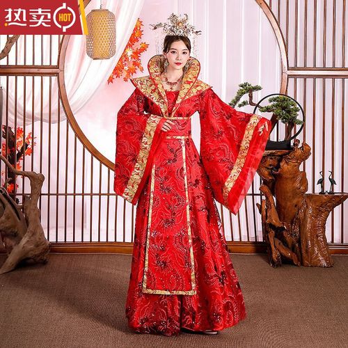 凤冠霞帔整套婚纱汉服古装女冬季款贵妃服装拖尾唐朝古代皇后公主