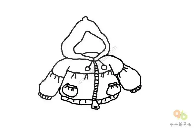 穿着厚衣服的人简笔画女生