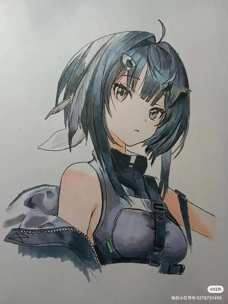 一分钟教你画羽毛笔.#二次元 #手绘 #明日方舟#新手#临摹 - 抖音