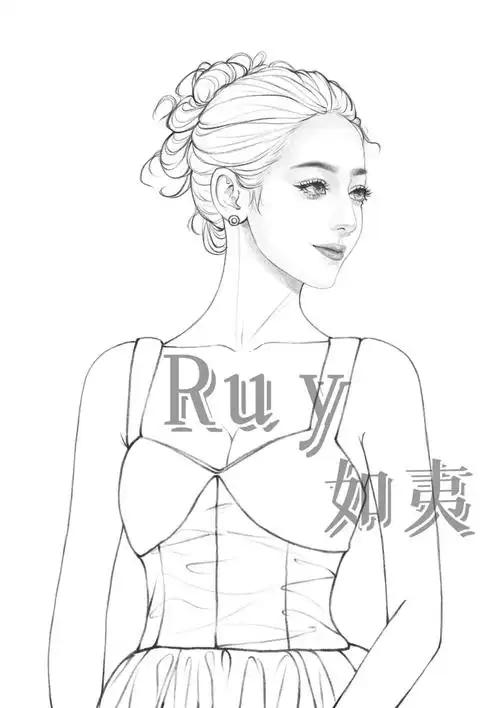 迪丽热巴线稿110