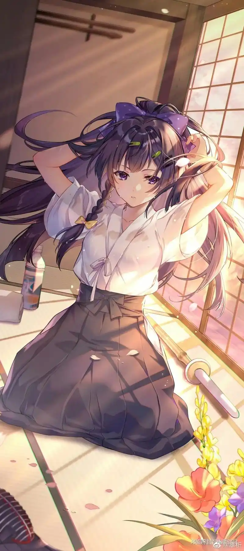 二次元 #动漫 #动漫壁纸 #落日余晖映晚霞一抹夕阳