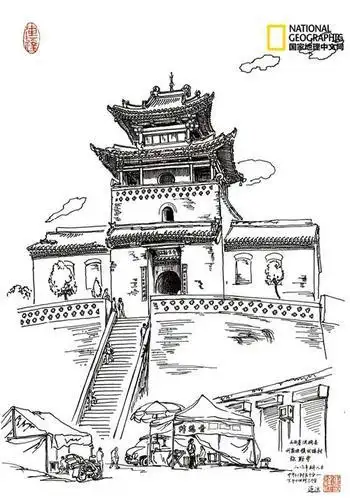 中国建筑画手绘简笔画