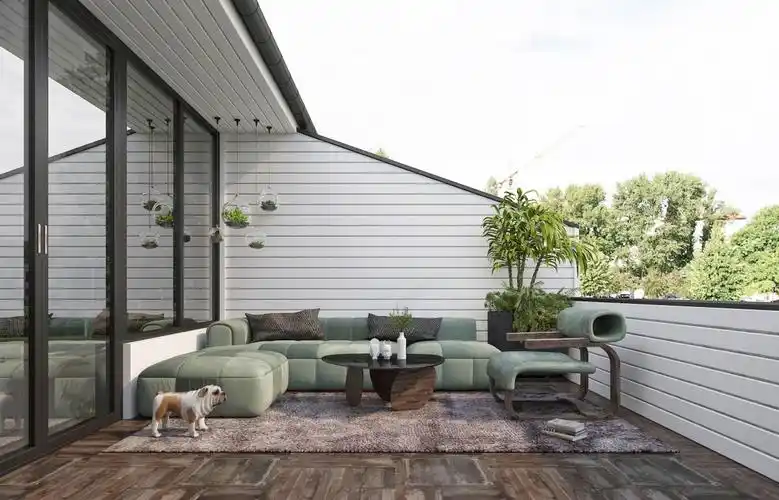 现代露天花园休闲阳台