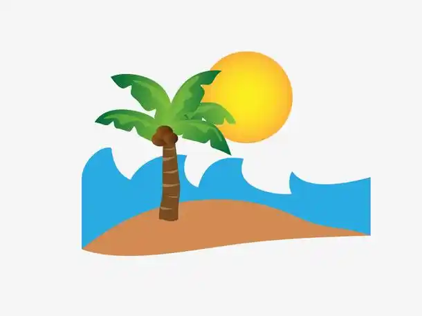 关键词 : 矢量图,海滩,卡通,椰树,阳光
