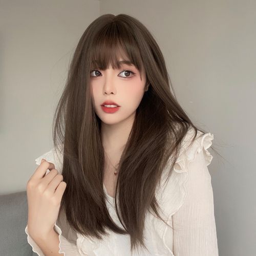 假发女长直发层次感碎发lolita洛丽塔jk日常时尚网红整顶全头套式
