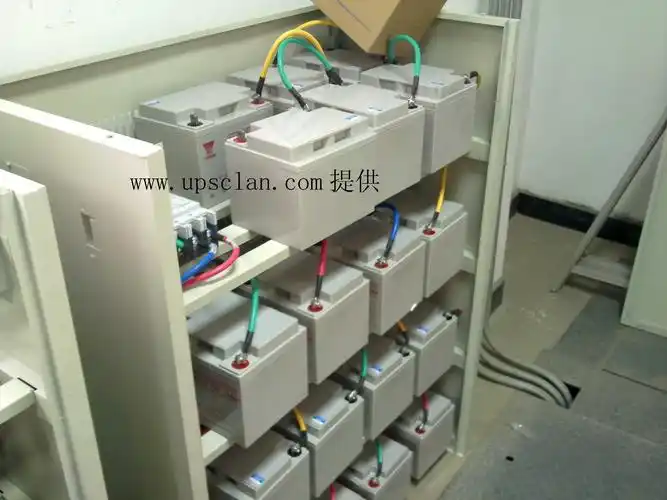 *将电池线在电池柜空开端接好,另一端在ups的" ","-&