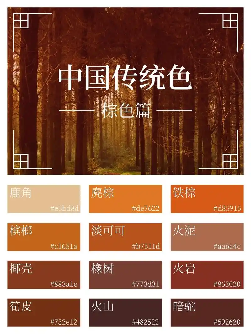 【中国传统色】棕色篇.#中国传统色 #色彩搭配 #国风 #色 - 抖音