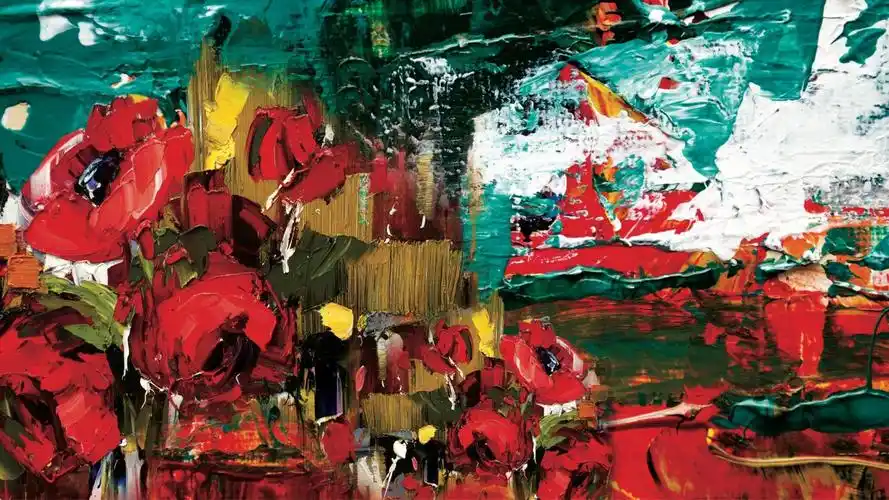 色彩丰富的油画花卉图片-手绘壁纸-高清手绘图片-第5图-娟娟壁纸