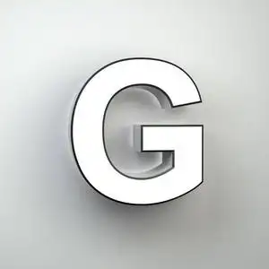 墙签字母g大写隔离在白色墙上照片