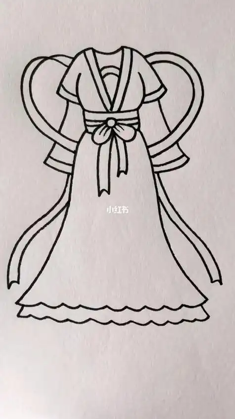 古风服饰搭配简笔画上期汉服填色教程教程汉服填色简笔画简笔画教程