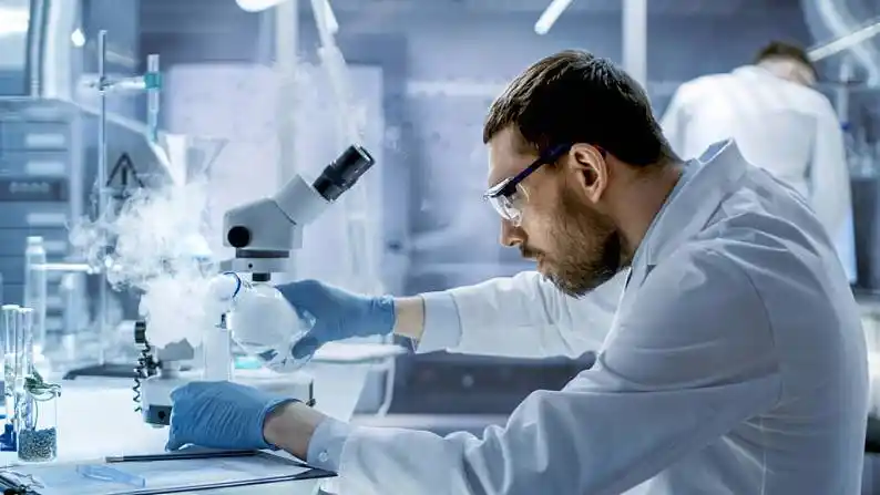 化学品,研究实验室,科学家,烟,烧杯_高清图片_全景视觉