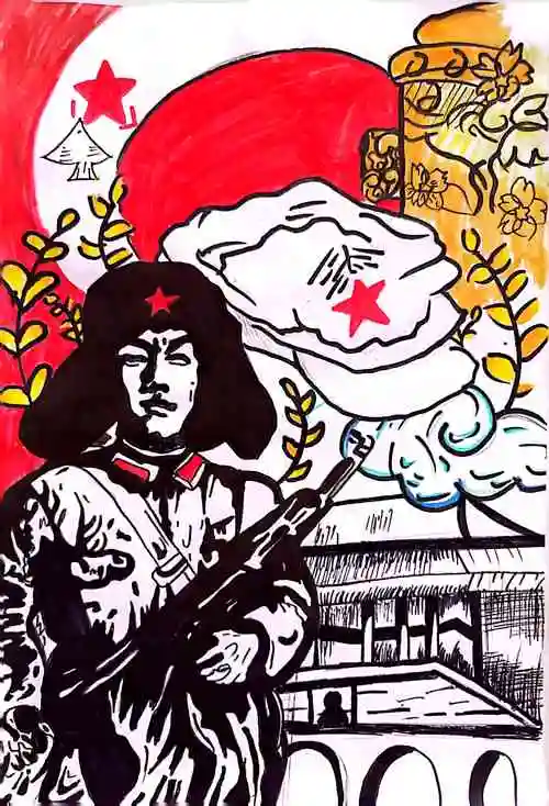 石嘴山市第九小学学雷锋手抄报和绘画作品