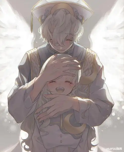 温馨的亲情描绘了兄妹的插画