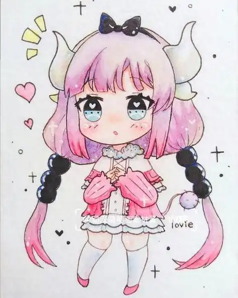 线稿 q版 女孩q版人物手绘 线稿 q版 女孩二次元q版动漫少女合集