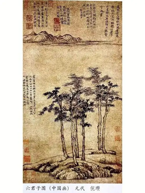 《六君子图》元-倪瓒