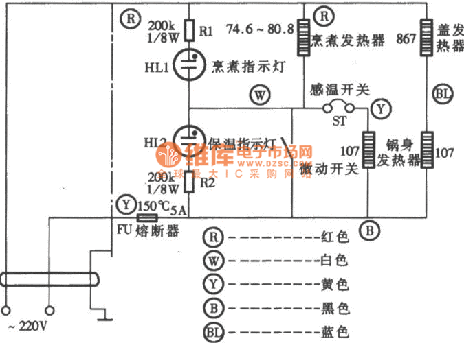 万宝电子保温式电饭锅电路图