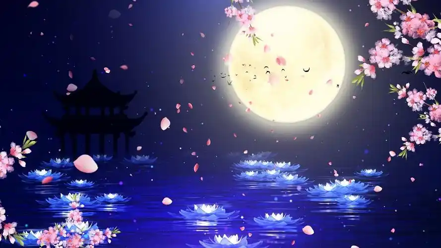 古风背景4k中国风水墨山水旋转飘落屏风戏曲舞台led视频背景mp4戏曲