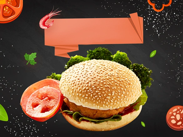 美团外卖盛夏美食汉堡主图背景