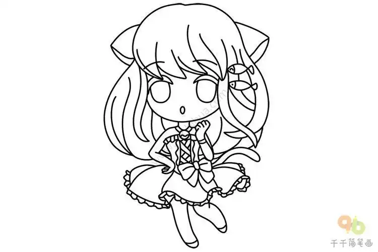 可爱的美少女动漫人物简笔画可爱的机器猫简笔画画法适合幼儿园大班