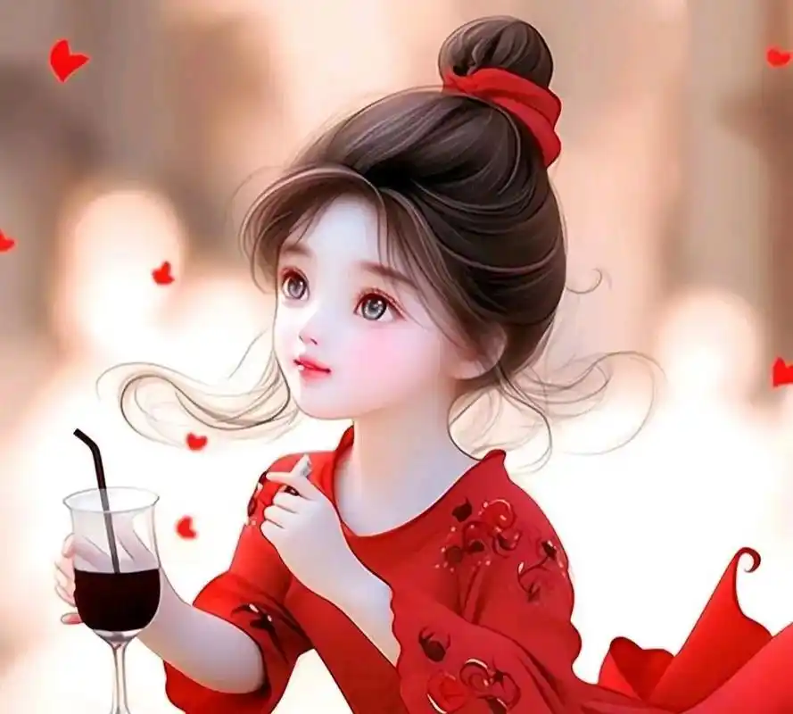 红衣女生头像～花季的少女,在阳光下灿烂微笑