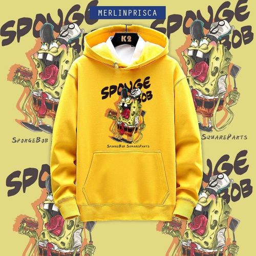 海绵宝宝暗黑恶搞动漫系列周边衣服男女情侣时尚百搭加绒连帽卫衣