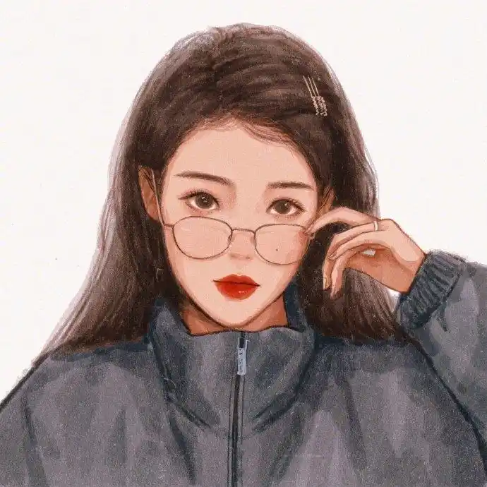 求一些戴眼镜的温柔女生手绘头像