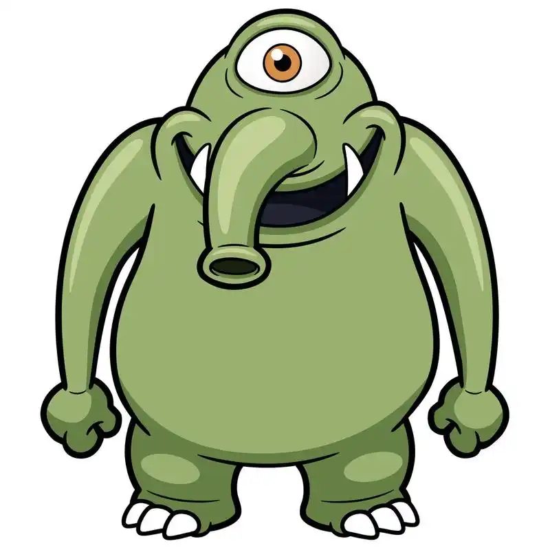 卡通怪兽,卡通人物的矢量图解