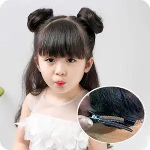 发卡超小发包公主双丸子 新春节新年汉服儿童假发 女童发饰花苞头