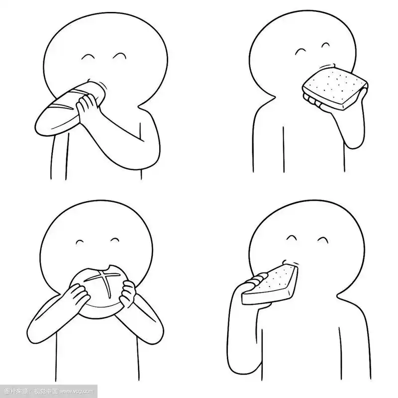 一群人在吃面包