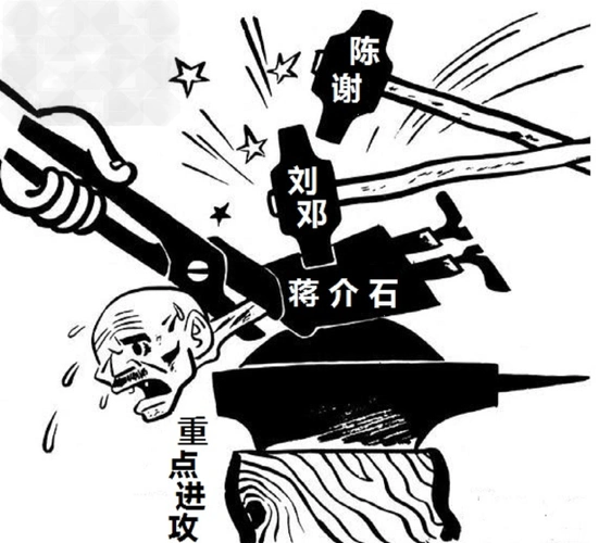 下边的漫画反映的历史事件是 [ ] a.辽沈战役b.解