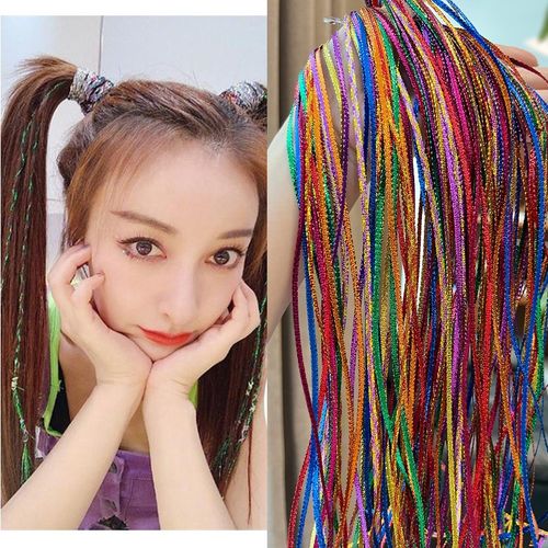 宫钰悦编发彩绳女儿童彩带彩色七彩丝带脏脏辫头绳发绳神器头发辫子